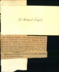 1885 Grover Cleveland Gift - Mailed Articles About Sir Richard Temple