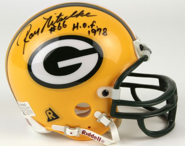 1990s Ray Nitschke Green Bay Packers Signed Mini-Helmet Inscribed "H.o.f. 1978" - JSA 