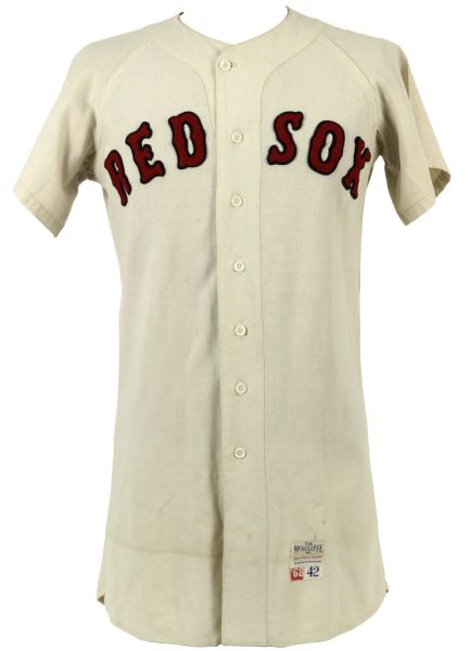 1968 Bill Landis Boston Red Sox Game Worn Flannel Jersey (MEARS A9.5)