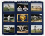1990s Charles Conlon Color Masters Series 26" x 32" Baseball Poster With Babe Ruth Ty Cobb Walter Johnson Nolan Ryan
