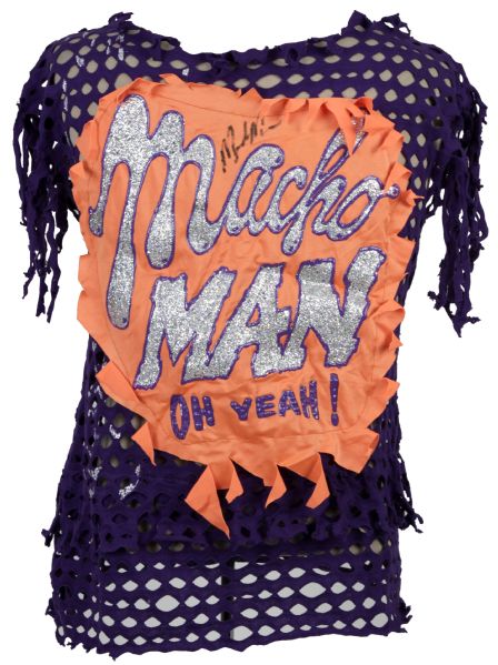Early 90s WWF Randy Macho Man Savage Match Worn Signed  Costume - MEARS 