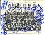 1960s Green Bay Packers Signed 8" x 10" Photo w/ 21 Sigs. Incl. Ray Nitschke Bart Starr Max McGee - JSA