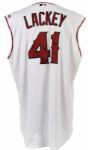 2008 John Lackey Los Angeles Angels of Anaheim Game Worn Jersey Vest - MEARS A5