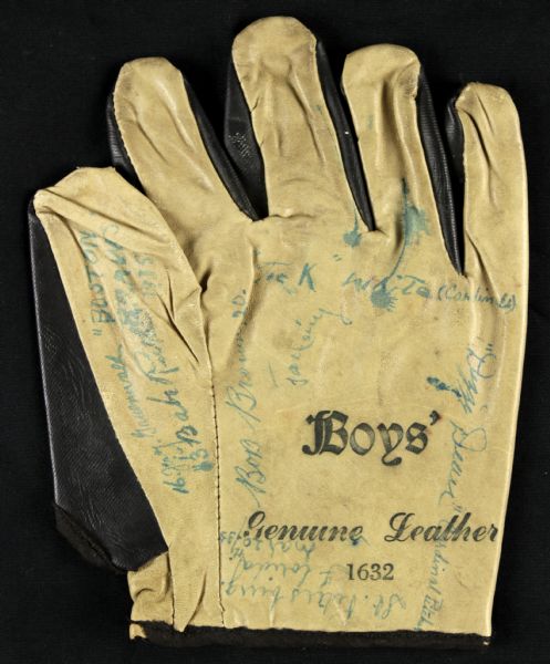 1935 Babe Ruth Boston Braves Final Season Signed Baseball Glove w/ Dizzy Dean - JSA