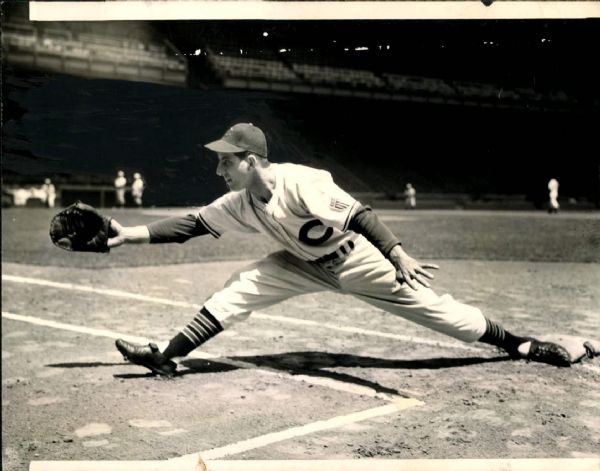 1943 Mickey Rocco Cleveland Indians "The Sporting News Collection Archives" Original 6.5" x 8.5" Photo (Sporting News Collection Hologram/MEARS Photo LOA)