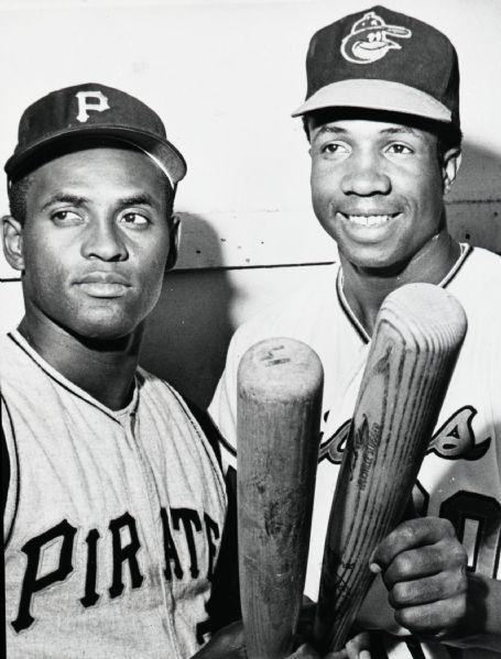 1966-69 Roberto Clemente Frank Robinson "The Sporting News" Original 3" x 4" Black And White Negative (The Sporting News Collection/MEARS Auction LOA) 