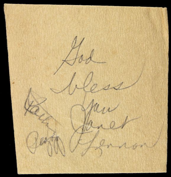The Lennon Sisters Signed Parchment - JSA 