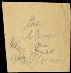 The Lennon Sisters Signed Parchment - JSA 
