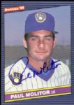 1986 Paul Molitor Milwaukee Brewers Signed Donruss Card - JSA