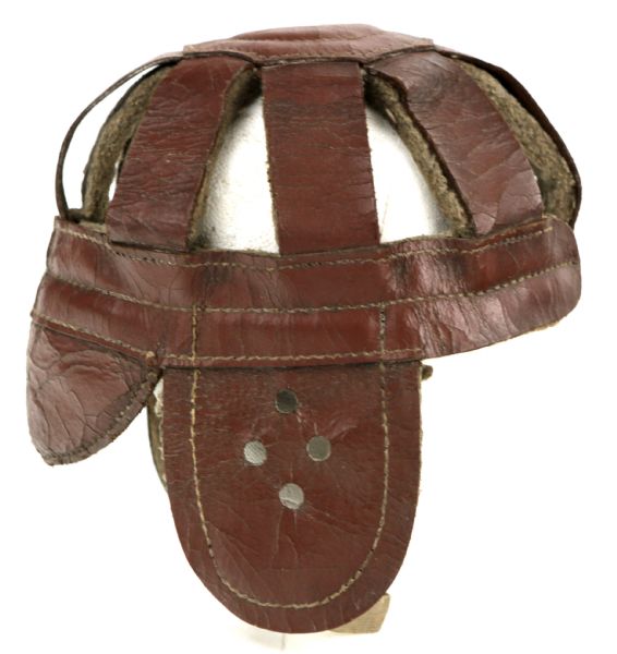 1910 Era  8 Spoke Leather Football Helmet 