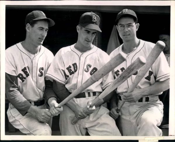 1946-48 Ted Williams Johnny Pesky Dom DiMaggio Boston Red Sox "The Sporting News Collection Archives" Original Photo (Sporting News Collection Hologram/MEARS Photo LOA)