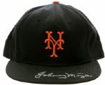 New York Giants Team Signed Cap With Johnny Mize Signature Hoyt Wilhelm Bobby Thomson - MEARS LOA 