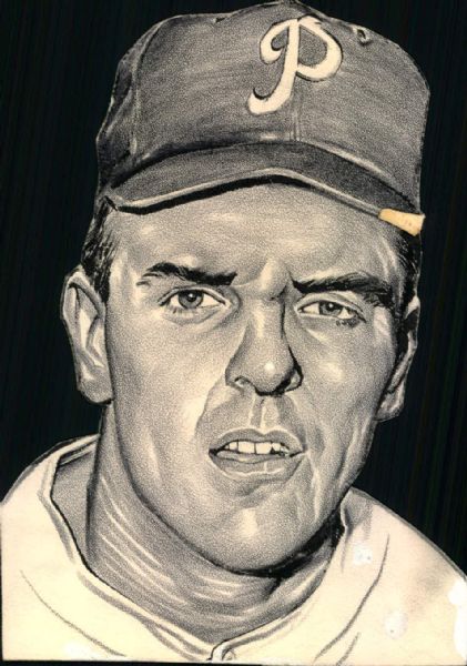 1946-54 Curt Simmons Robin Roberts Ron Northey Jimmy Wilson Philadelphia Phillies "TSN Collection Archives" Original Illustration Artwork (TSN Collection Hologram/MEARS LOA) - Lot of 11