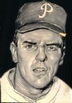 1946-54 Curt Simmons Robin Roberts Ron Northey Jimmy Wilson Philadelphia Phillies "TSN Collection Archives" Original Illustration Artwork (TSN Collection Hologram/MEARS LOA) - Lot of 11