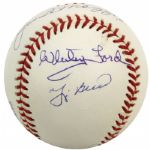 New York Yankee Great Multi Signed Baseball w/ Joe DiMaggio Whitey Ford & Yogi Berra - JSA 