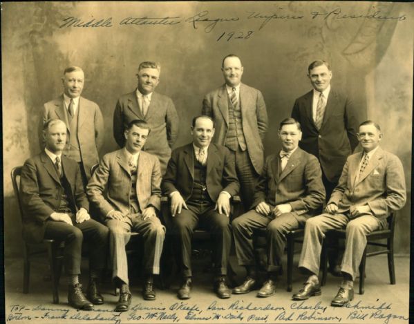 1928 Mid Atlantic League Umpires and President "The Sporting News Collection Archives" Original Photo (Sporting News Collection Hologram/MEARS Photo LOA)