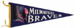 1953 Inaugural Season Milwaukee Braves Full Size Pennant - Early Style 