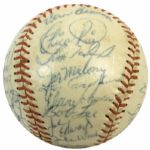 1967 Cincinnati Reds Team Signed Baseball w/ 33 Sigs. Incl.  Perez