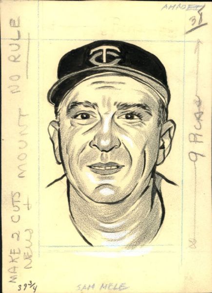 1962-69 Minnesota Twins "The Sporting News Collection Archives" Original Illustration Artwork (Sporting News Collection Hologram/MEARS LOA) Unique, 1:1 - Lot of 6