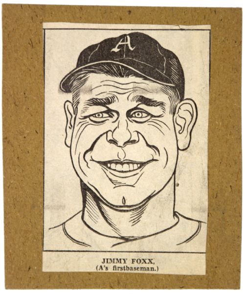 Jimmie Foxx Philadelphia Athletics "The Sporting News Collection Archives"Production Art (Sporting News Collection Hologram/MEARS LOA)