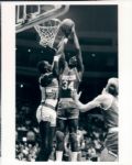 1986 Manute Bol Washington Bullets & Hakeem Olajuwon Houston Rockets "TSN Collection Archives" Original Type 1 8" x 10" Photo (Sporting News Collection Hologram/MEARS Type 1 Photo LOA)