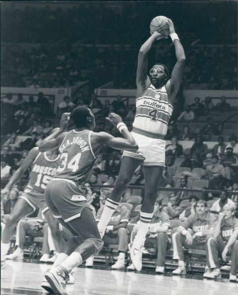 1988 Moses Malone Washington Bullets & Hakeem Olajuwon Houston Rockets "TSN Collection Archives" Original Type 1 8" x 10" Photo (Sporting News Collection Hologram/MEARS Type 1 Photo LOA)
