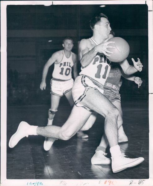 1952 Paul Arizin Philadelphia Warriors "The Sporting News Collection Archives" Original Type 1 8" x 10" Photo (Sporting News Collection Hologram/MEARS Type 1 Photo LOA)