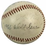 1966 World Series Umpires Signed ONL (Giles) Baseball With Nestor Chylak - JSA 