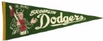 1950s Brooklyn Dodgers Dem Bums Full Size Pennant 