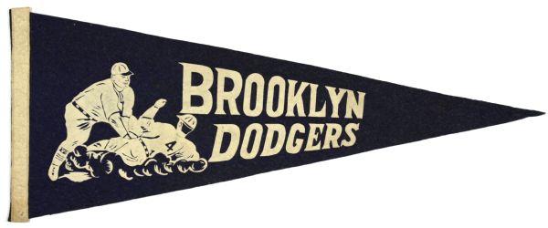 1940s Brooklyn Dodgers Full Size Pennant 