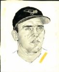 1954-65 Tom Phoebus Jim Dykes Billy Hitchcock Baltimore Orioles TSN Collection Archives Original Illustration Artwork (TSN Collection Hologram/MEARS LOA) Unique, 1:1 - Lot of 10