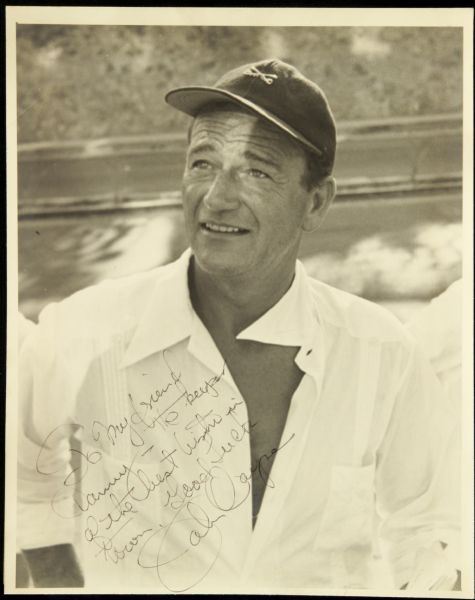 1970s John Wayne Secretarial  Signed Photo - MEARS LOA