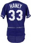 1995 Chris Haney Game Worn Signed Royals Batting Practice Jersey - MEARS LOA 