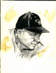 1954-65 Tom Phoebus Jim Dykes Billy Hitchcock Baltimore Orioles TSN Collection Archives Original Illustration Artwork (TSN Collection Hologram/MEARS LOA) Unique, 1:1 - Lot of 10