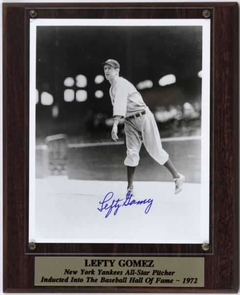 Lefty Gomez New York Yankees Signed 8" x 10 Photo Display - JSA 