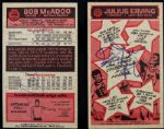 1976-77 Dr. J Julius Erving & Bob McAdoo Signed Cards - JSA 