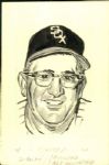 1954-65 Chicago White Sox The Sporting News Collection Archives Original Illustration Artwork (Sporting News Collection Hologram/MEARS LOA) Unique, 1:1 - Lot of 12