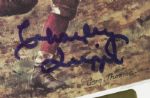 1990s Goal Line Art Card - Signed Lot of 6 With Sid Luckman (wife) Frank Gatski George Connor George McAfee - JSA 