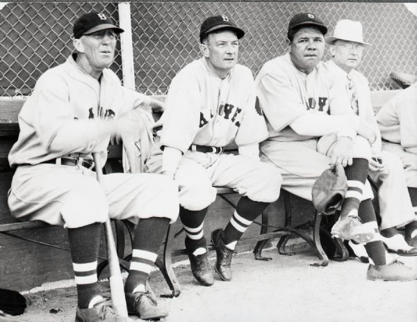 1935 Babe Ruth Bill McKechnie Boston Braves "The Sporting News" Original 3" x 3.5" Black And White Negative (The Sporting News Collection/MEARS Auction LOA) 
