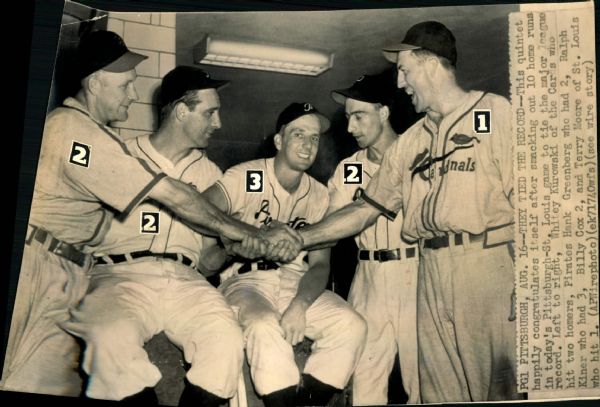 1947-53 Ralph Kiner Pittsburgh Pirates and Chicago Cubs "Chicago Sun-Times Archives" Original Photo (Chicago Sun-Times Hologram/MEARS Photo LOA) - Lot of 2