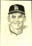 1956-67 Los Angeles Angels The Sporting News Collection Archives Original Illustration Artwork (Sporting News Collection Hologram/MEARS LOA) Unique, 1:1 - Lot of 9