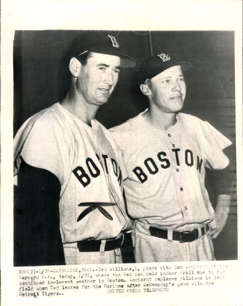 1943 Ted Williams Don Lenhardt Boston Red Sox "The Sporting News Collection Archives" 1952 Print (Sporting News Collection Hologram/MEARS Photo LOA)