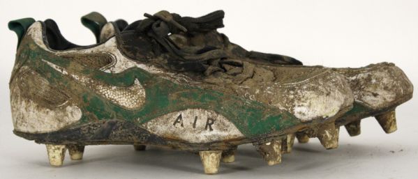 1996-97 Tyrone Williams "Mud Bowl" NFC Divisional Playoff Game Used Cleats - 1/4/97 - Green Bay Packers vs. San Francisco 49ers – Super Bowl XXXI Championship Season
