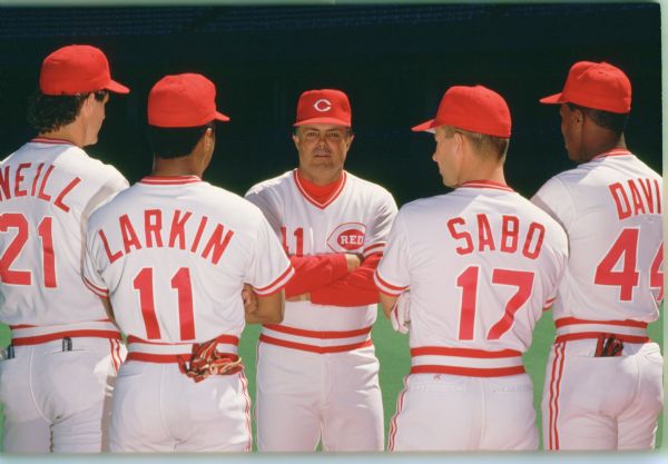 1990 Piniella Larkin Sabo Davis ONeill Cincinnati Reds "The Sporting News" Original Full Color Negative Slides (The Sporting News Collection/MEARS Auction LOA) - Lot of 27