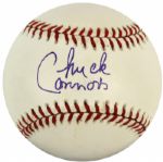 1989-92 Chuck Connors The Rifleman Single Signed ONL (White) Baseball - JSA 