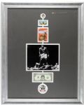 1990s Muhammad Ali Signed Photo Display With Dollar Bill Pin - With JSA Full Letter