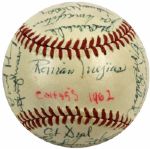 1962 Houston Colt .45s Team Signed Baseball First Season With Rare Jim Umbricht Auto 27 Sigs. - JSA 