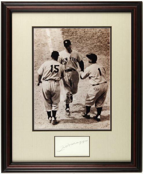 1947 Joe DiMaggio New York Yankees Signed Cut Display - JSA 