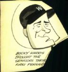 1944-68 Walter Johnson Clark Griffith Ossie Bleuge Washington Senators TSN Collection Archives Original Illustration Artwork (TSN Collection Hologram/MEARS LOA) Unique, 1:1 - Lot of 22