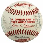 1982 Milwaukee Brewers Team Signed World Series Baseball w/ 28 Sigs. - JSA 